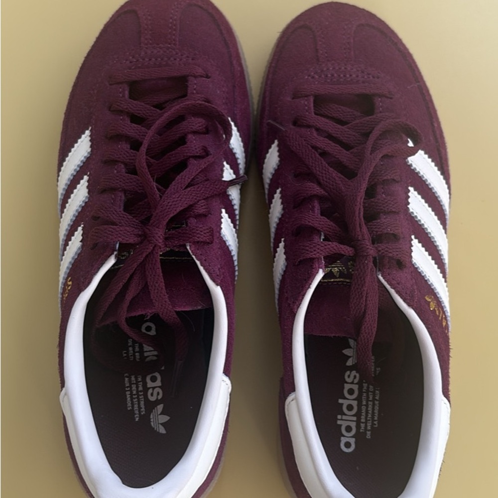 Adidas Spezial Women's Maroon and White Sneakers